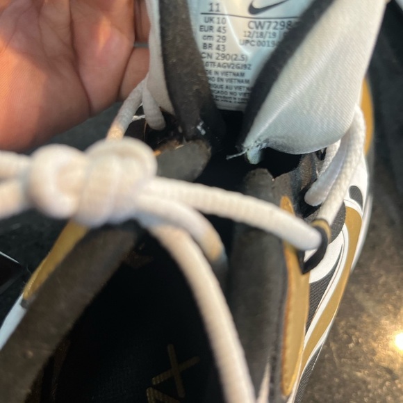 Sz 11 Nike Air Max React in Black, White, and Gold main image 8
